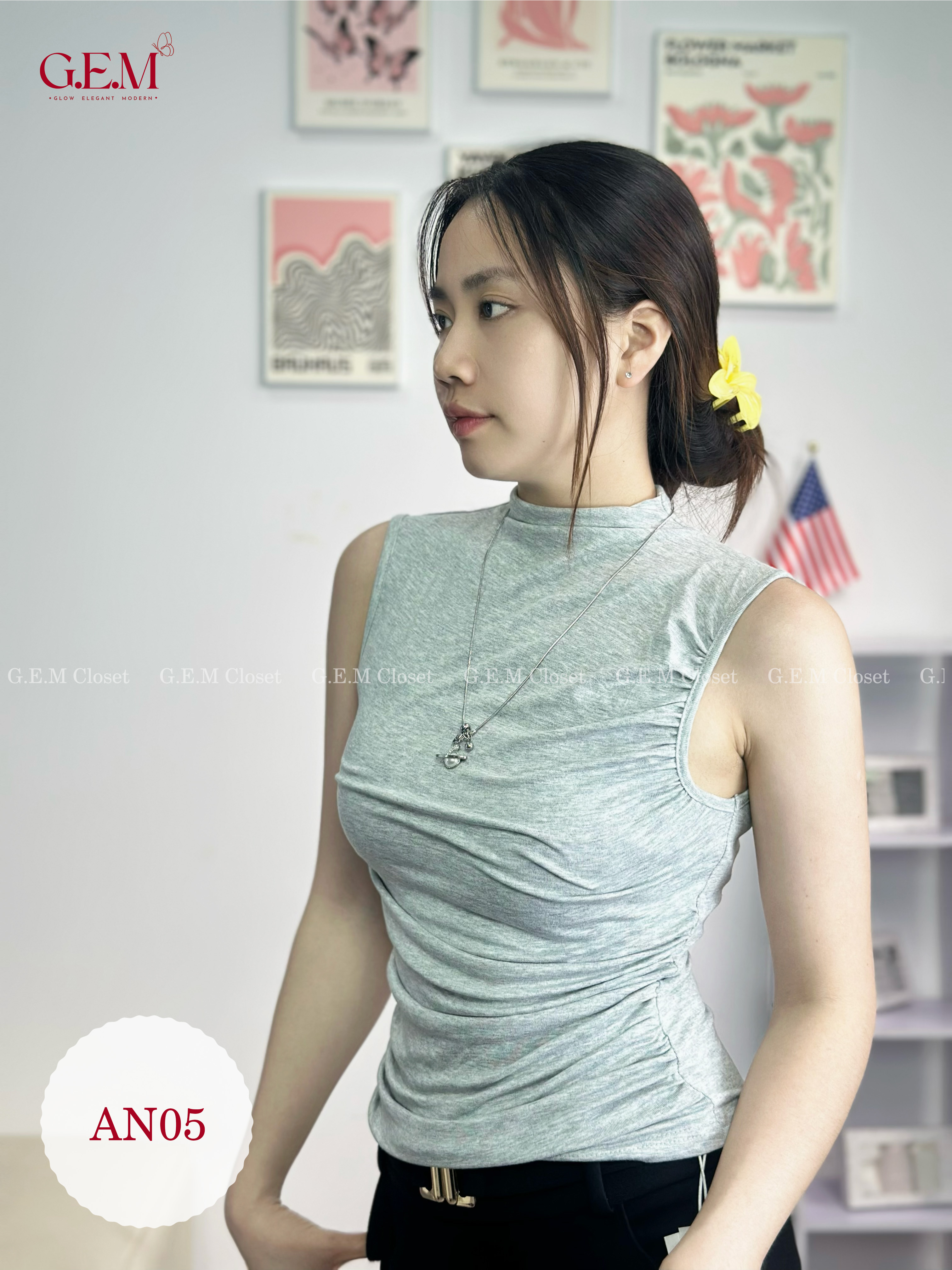 Quần jean ống loe cạp cao