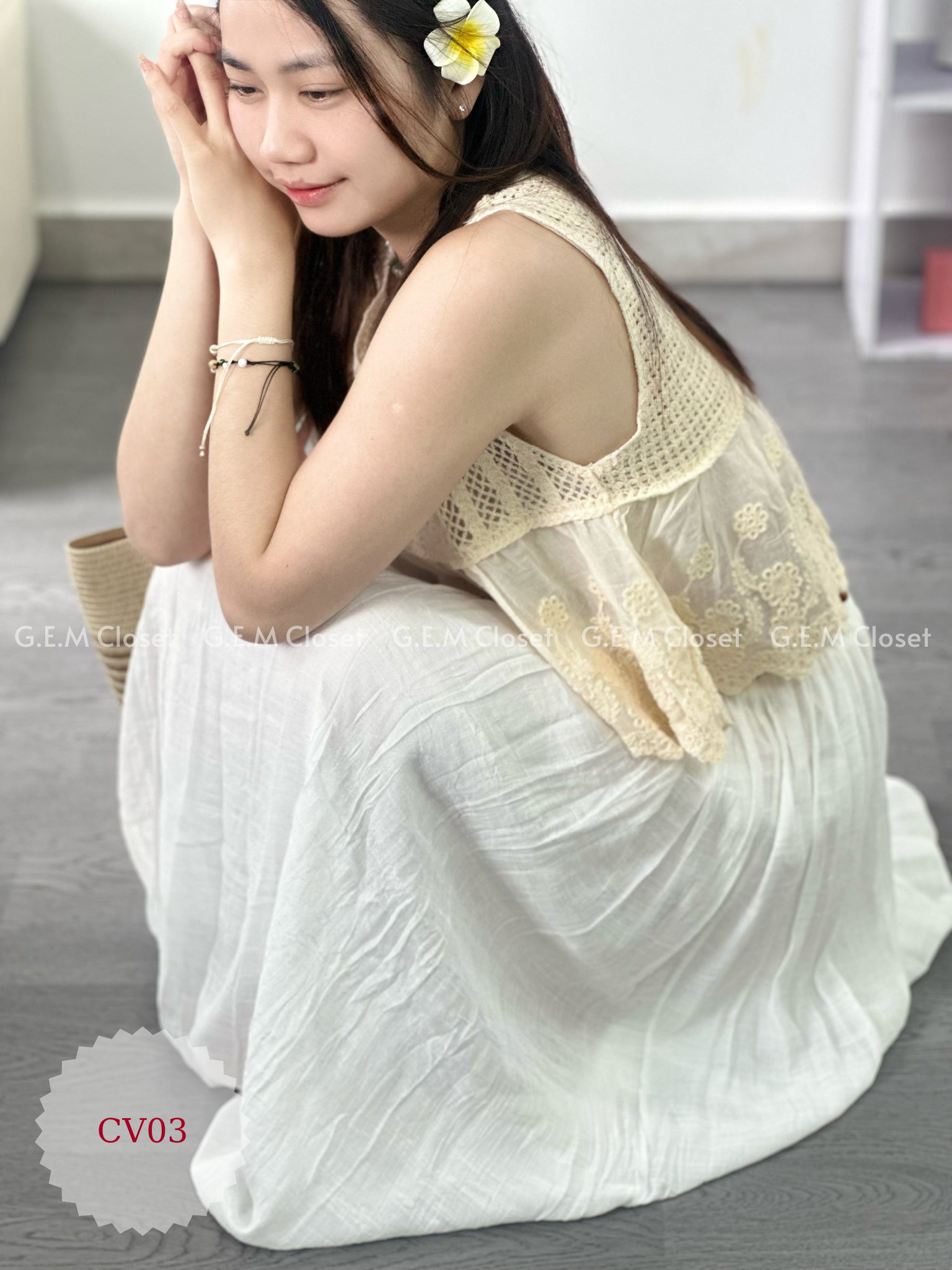 Quần jean ống loe cạp cao